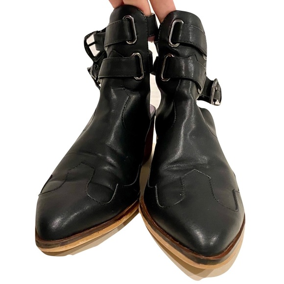 Carlos Santana Black Western Cowboy Booties with Dual Strap Closure Size 8.5 - Picture 3 of 10